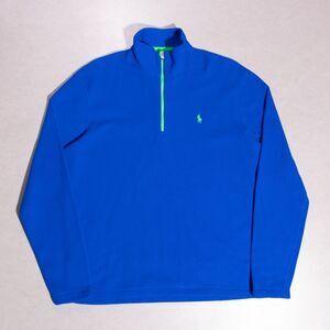 Polo Ralph Lauren Performance Fleece 1/4 Zip Pullover Blue Green Men's Medium